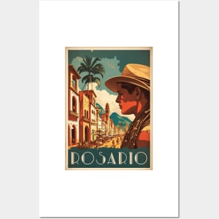 Rosario Argentina Vintage Travel Art Poster Posters and Art